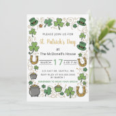 Hand Drawn Doodle Whimsical St Patricks Day  Kaart (Staand voorkant)