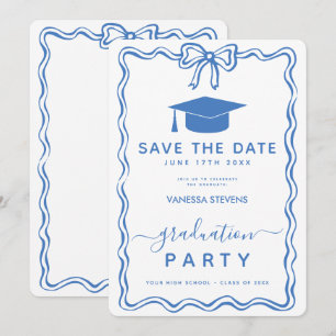 Hand Drawn Doodles Afstuderen Save the Date Kaart
