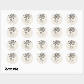 Hand Drawn Doodles Floral Wedding Ronde Sticker (Vel)