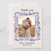 Hand Drawn Doodles Wedding Bedankkaart (Voorkant)