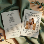 Hand Drawn Doodles Wedding Bedankkaart