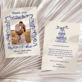 Hand Drawn Doodles Wedding Bedankkaart