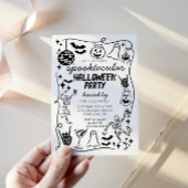 Hand Drawn Doodles Whimsical Halloween Invitation