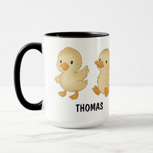 Hand Drawn Duck Custom Cute Mug Mok (Links)