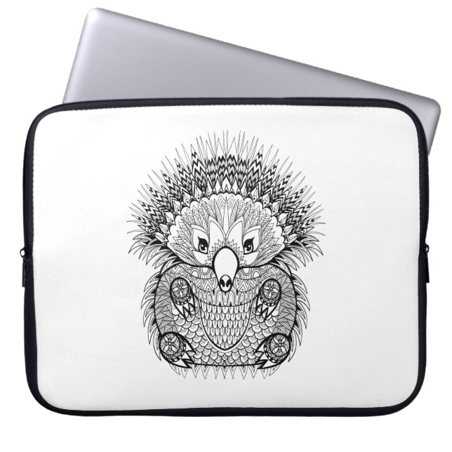 Hand Drawn Echidna Doodle Laptop Sleeve (Voorkant)