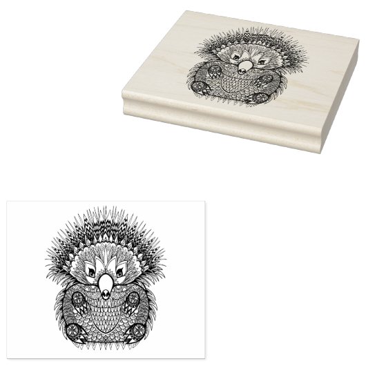 Hand Drawn Echidna Doodle Rubberstempel (Gestempeld)
