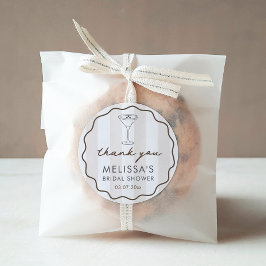 Hand-drawn Espresso Martini Bridal Shower Favor Ronde Sticker