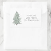 Hand Drawn Evergreen Tree 2 Adresetiketten Rechthoekige Sticker (Tas)