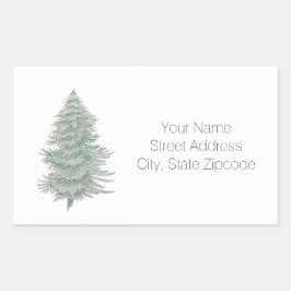 Hand Drawn Evergreen Tree 2 Adresetiketten Rechthoekige Sticker