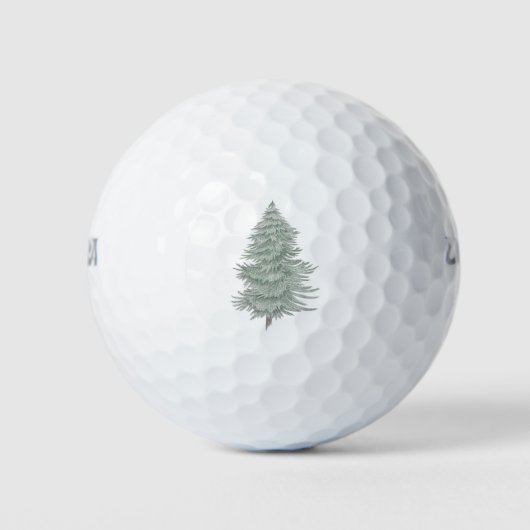 Hand Drawn Evergreen Tree 2 Golfballen (Voorkant)