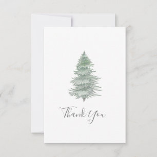 Hand Drawn Evergreen Tree Bedankkaart