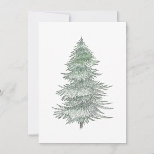 Hand Drawn Evergreen Tree Notitiekaartje (Voorkant)