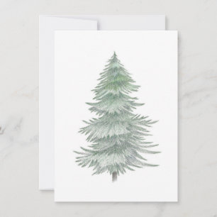 Hand Drawn Evergreen Tree Notitiekaartje