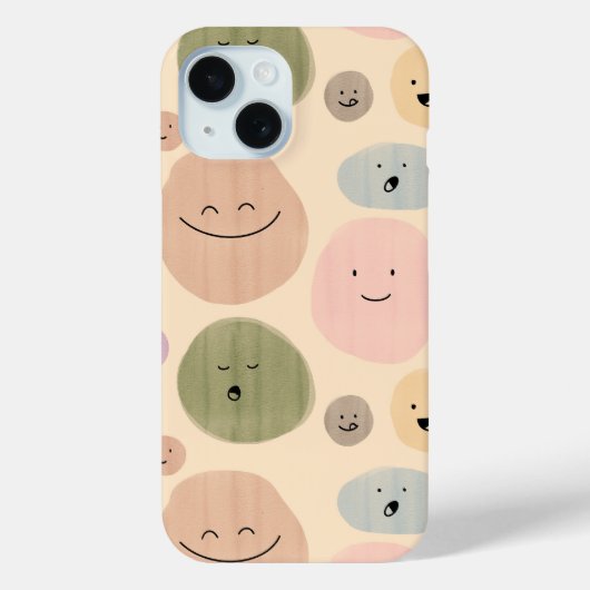 Hand-drawn Facial Expressions Seamless Pattern Case-Mate iPhone Case (Achterkant)