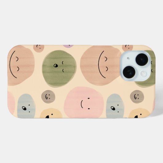 Hand-drawn Facial Expressions Seamless Pattern Case-Mate iPhone Case (Achterkant (horizontaal))
