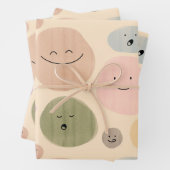 Hand-drawn Facial Expressions Seamless Pattern Inpakpapier Vel (In situ)