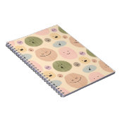 Hand-drawn Facial Expressions Seamless Pattern Notitieboek (Rechterzijde)