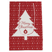 Hand-Drawn Festive Red & White Christmas Medium Cadeauzakje (Achterkant)