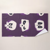 Hand drawn flat dia de muertos skulls collection s badhanddoek (Badhanddoek)
