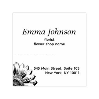 Hand-Drawn Floral Accent | Custom Business Rubber  Zelfinktende Stempel