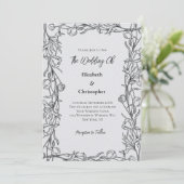 Hand Drawn Floral Botanical Elegant Wedding Kaart (Staand voorkant)