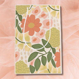 Hand-Drawn Floral Gift Bag – Whimsical Blooms Medium Cadeauzakje