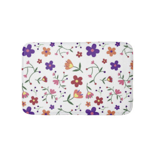 Hand-Drawn Floral Pattern Badmat