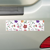 Hand-Drawn Floral Pattern Bumpersticker (Op auto)