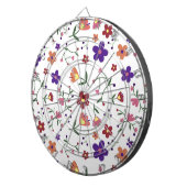 Hand-Drawn Floral Pattern Dartbord (Voorkant Rechts)