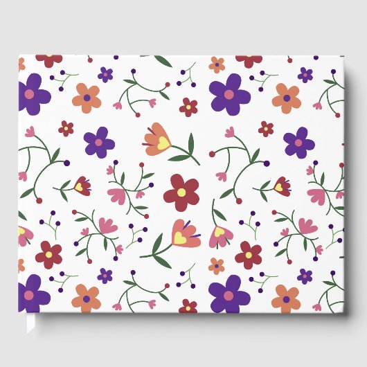 Hand-Drawn Floral Pattern Gastenboek (Voorkant)