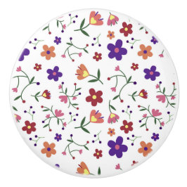 Hand-Drawn Floral Pattern Keramische Knop