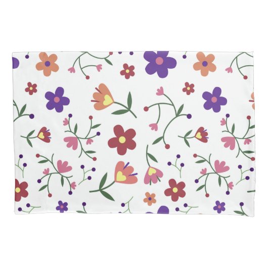 Hand-Drawn Floral Pattern Kussensloop (Voorkant)