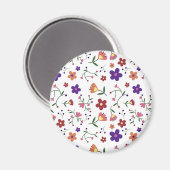 Hand-Drawn Floral Pattern Magneet (Voorkant / Achterkant)