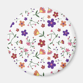 Hand-Drawn Floral Pattern Magneet