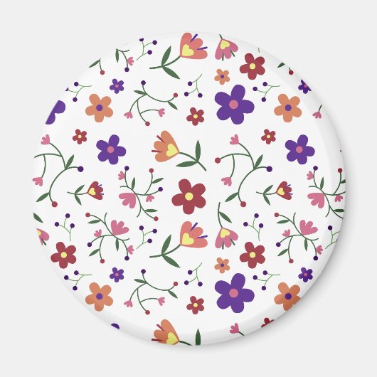 Hand-Drawn Floral Pattern Magneet (Voorkant)