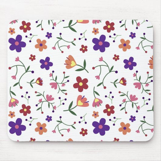 Hand-Drawn Floral Pattern Muismat (Voorkant)