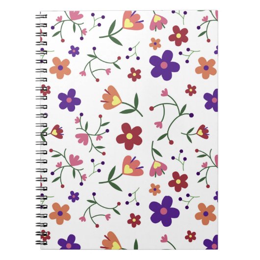 Hand-Drawn Floral Pattern Notitieboek (Voorkant)