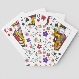 Hand-Drawn Floral Pattern Pokerkaarten
