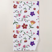 Hand-Drawn Floral Pattern Strandlaken (Voorkant)