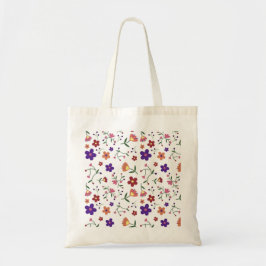 Hand-Drawn Floral Pattern Tote Bag