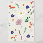 Hand Drawn Floral Whimsy Elegant Simple Menu (Achterkant)