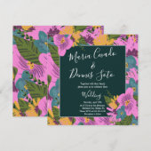 Hand Drawn Florals Wedding Bold Pink Greenery (Voorkant / Achterkant)