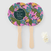 Hand Drawn Florals Wedding Bold Pink Greenery Handwaaier (Voorkant en achterkant)