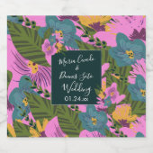 Hand Drawn Florals Wedding Bold Pink Greenery Likeurfles Etiket (Enkel label)