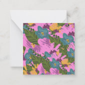 Hand Drawn Florals Wedding Bold Pink Greenery Notitiekaartje (Achterkant)