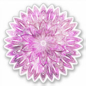 Hand Drawn flower petals roze Mandala Sticker (Voorkant)