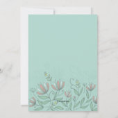 Hand Drawn Flowers Invitation Kaart (Achterkant)
