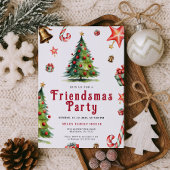 Hand Drawn Friendsmas Party Invitation Kaart