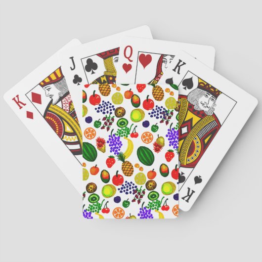 Hand Drawn Fruit Medley Pattern Speelkaarten (Achterkant)