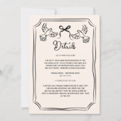 Hand drawn Funky Doodle Wedding Details Kaart (Voorkant)